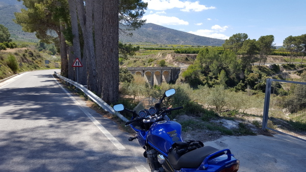 Suzuki Bandit near a bridge at Otos, Costa Blanca spain