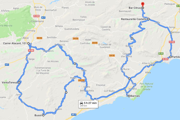 29th September 2019 Ride route